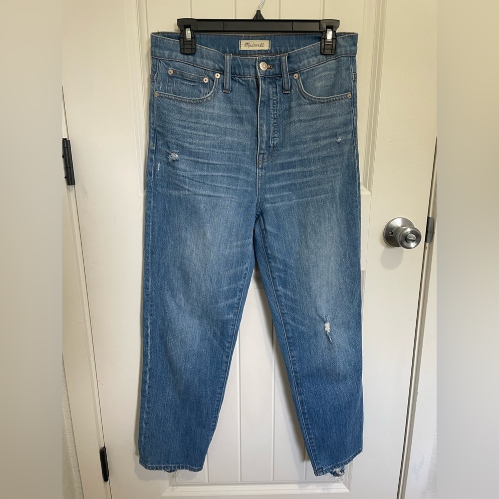 Madewell - Distressed Classic Straight Leg Jeans
